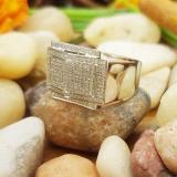 0.45 Carat (ctw) 18K White Gold Round White Diamond Men's Hip Hop Micro Pave Wedding Band 1/2 CT