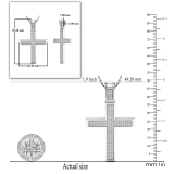 0.45 Carat (ctw) 14K White Gold Round Diamond Men's Religious Cross Pendant 1/2 CT (Chain Included)