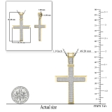 0.45 Carat (ctw) 18K Yellow Gold Round Diamond Men's Religious Cross Pendant 1/2 CT (Chain Included)