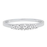 0.25 Carat (ctw) 14K White Gold 5 Stone Round Diamond Ladies Anniversary Wedding Ring Band 1/4 CT