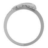 0.10 Carat (ctw) 10K White Gold Round Cut White Diamond Ladies Right Hand Dolphin Ring 1/10 CT