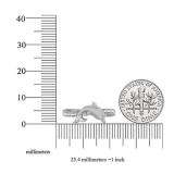 0.10 Carat (ctw) 10K White Gold Round Cut White Diamond Ladies Right Hand Dolphin Ring 1/10 CT