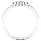 0.10 Carat (ctw) 10K White Gold 5 Stone Round Diamond Ladies Anniversary Wedding Ring Band 1/10 CT
