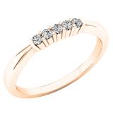 0.10 Carat (ctw) 18K Rose Gold 5 Stone Round Diamond Ladies Anniversary Wedding Ring Band 1/10 CT