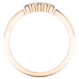 0.10 Carat (ctw) 18K Rose Gold 5 Stone Round Diamond Ladies Anniversary Wedding Ring Band 1/10 CT