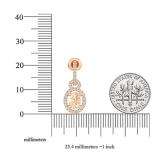 10K Rose Gold 6X4 MM Oval Morganite & Round White Diamond Ladies Dangling Drop Earrings