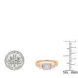 0.85 Carat (ctw) 10K Rose Gold Round Diamond Ladies Bridal Engagement Ring 1 CT