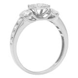 0.85 Carat (ctw) 10K White Gold Round Diamond Ladies Bridal Engagement Ring 1 CT