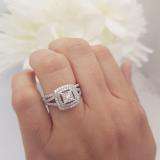 0.95 Carat (ctw) 10K White Gold Round Diamond Ladies Bridal Engagement Ring Set 1 CT