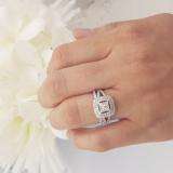 0.95 Carat (ctw) 10K White Gold Round Diamond Ladies Bridal Engagement Ring Set 1 CT