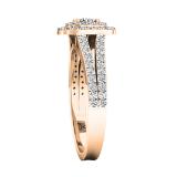 0.60 Carat (ctw) 10K Rose Gold Round White Diamond Ladies Split Shank Engagement Halo Bridal Ring