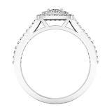 0.60 Carat (ctw) 10K White Gold Round White Diamond Ladies Split Shank Engagement Halo Bridal Ring