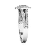 0.60 Carat (ctw) 10K White Gold Round White Diamond Ladies Split Shank Engagement Halo Bridal Ring