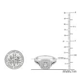 0.60 Carat (ctw) 10K White Gold Round White Diamond Ladies Split Shank Engagement Halo Bridal Ring