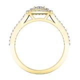 0.60 Carat (ctw) 10K Yellow Gold Round White Diamond Ladies Split Shank Engagement Halo Bridal Ring
