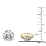 0.60 Carat (ctw) 10K Yellow Gold Round White Diamond Ladies Split Shank Engagement Halo Bridal Ring
