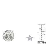 0.20 Carat (ctw) 14K White Gold Round Cut White Diamond Ladies Star Shape Fashion Stud Earrings