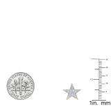 0.20 Carat (ctw) 14K Yellow Gold Round Cut White Diamond Ladies Star Shape Fashion Stud Earrings