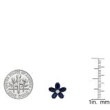 14K White Gold Oval Cut Blue Sapphire & Round Cut White Diamond Ladies Flower Shape Stud Earrings