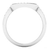 0.20 Carat (ctw) 10K White Gold Round Diamond Ladies Stackable Wedding Contour Band 1/5 CT