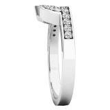0.20 Carat (ctw) 10K White Gold Round Diamond Ladies Stackable Wedding Contour Band 1/5 CT