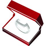 0.20 Carat (ctw) 10K White Gold Round Diamond Ladies Stackable Wedding Contour Band 1/5 CT