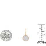 0.65 Carat (ctw) 18K Rose Gold Round White Diamond Ladies Cluster Style Dangling Drop Earrings