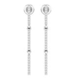 0.25 Carat (ctw) 10K White Gold Round White Diamond Ladies Linear Bar Drop Earring 1/4 CT