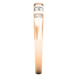 0.25 Carat (ctw) 14K Rose Gold Round & Baguette Cut Diamond Ladies Anniversary Wedding Band 1/4 CT