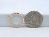 0.25 Carat (ctw) 14K Rose Gold Round & Baguette Cut Diamond Ladies Anniversary Wedding Band 1/4 CT