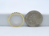 0.25 Carat (ctw) 14K Yellow Gold Round & Baguette Cut Diamond Ladies Anniversary Wedding Band 1/4 CT