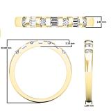 0.25 Carat (ctw) 14K Yellow Gold Round & Baguette Cut Diamond Ladies Anniversary Wedding Band 1/4 CT