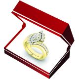 1.00 Carat (ctw) 10K Yellow Gold Marquise & Round Cut Diamond Bridal Engagement Ring Set 1 CT