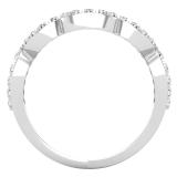 0.30 Carat (ctw) Round Diamond Ladies Wedding Stackable Contour Guard Band 1/3 CT 14K White Gold