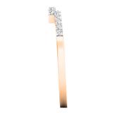 0.15 Carat (ctw) 10K Rose Gold Round Diamond Ladies Stackable Wedding Contour Band Guard Ring