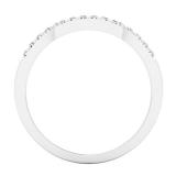 0.15 Carat (ctw) 10K White Gold Round Diamond Ladies Stackable Wedding Contour Band Guard Ring