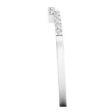 0.15 Carat (ctw) 10K White Gold Round Diamond Ladies Stackable Wedding Contour Band Guard Ring