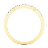 0.15 Carat (ctw) 10K Yellow Gold Round Diamond Ladies Stackable Wedding Contour Band Guard Ring