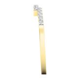 0.15 Carat (ctw) 10K Yellow Gold Round Diamond Ladies Stackable Wedding Contour Band Guard Ring
