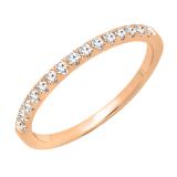 0.25 Carat (ctw) 10K Rose Gold Round White Diamond Ladies Bridal Stackable Wedding Band 1/4 CT