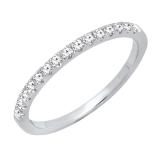 0.25 Carat (ctw) 10K White Gold Round White Diamond Ladies Bridal Stackable Wedding Band 1/4 CT
