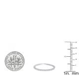 0.25 Carat (ctw) 10K White Gold Round White Diamond Ladies Bridal Stackable Wedding Band 1/4 CT