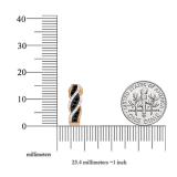0.25 Carat (ctw) 10K Rose Gold Round Black & White Diamond Swirl J Shaped Hoop Earrings 1/4 CT