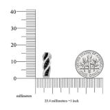 0.25 Carat (ctw) 10K White Gold Round Black & White Diamond Swirl J Shaped Hoop Earrings 1/4 CT