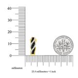 0.25 Carat (ctw) 10K Yellow Gold Round Black & White Diamond Swirl J Shaped Hoop Earrings 1/4 CT