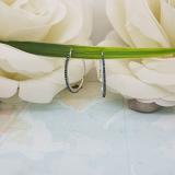 0.30 Carat (ctw) 14K White Gold Round Cut Blue Diamond Ladies Hoop Earrings 1/3 CT