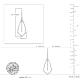 0.30 Carat (ctw) 10K Rose Gold Round White Diamond Ladies Kite Shape Dangling Drop Earrings 1/3 CT