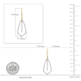 0.30 Carat (ctw) 10K Yellow Gold Round White Diamond Ladies Kite Shape Dangling Drop Earrings 1/3 CT