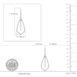 0.30 Carat (ctw) 18K White Gold Round White Diamond Ladies Kite Shape Dangling Drop Earrings 1/3 CT