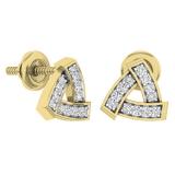 0.15 Carat (ctw) 18K Yellow Gold Round Diamond Ladies Triangle Shaped Stud Earrings